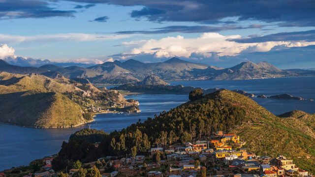 An aerial view of the coast of Bolivia.