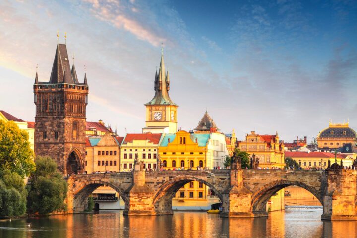 The Charles Bridge in Prague.