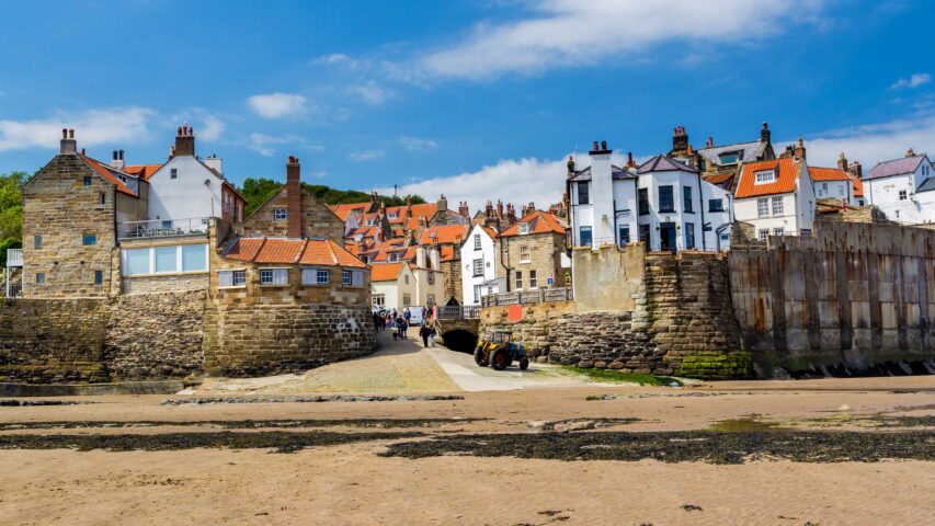 Beach and sea front at Robin Hood's Bay.