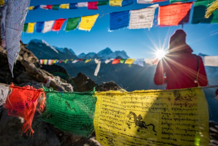 A sunrise in the Himalayas.