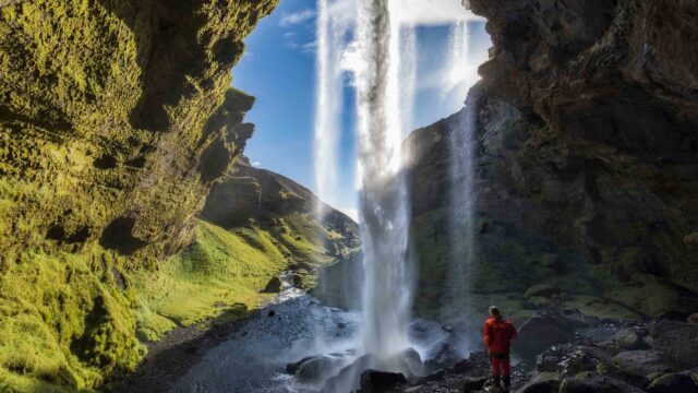 A waterfall in Iceland.