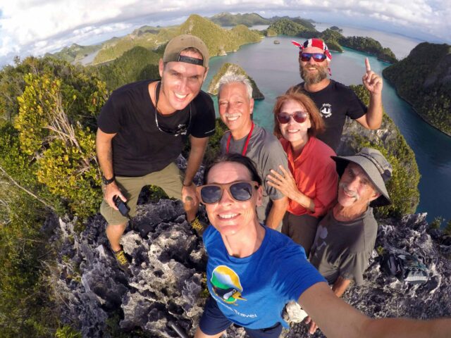 A group of tourists in Indonesia.