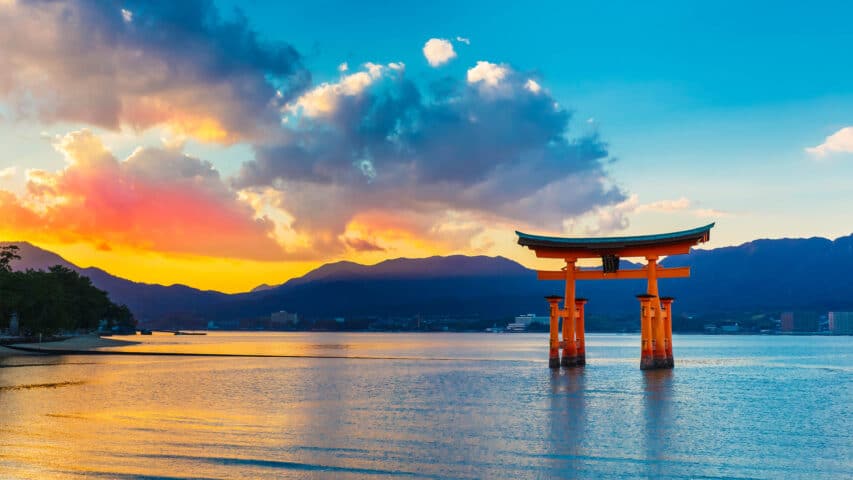 Great floating gate (O-Torii) on Miyajima island.