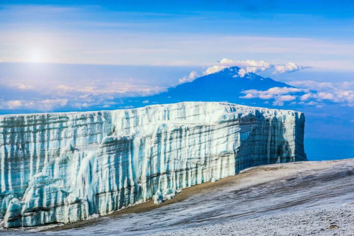 A snowcapped landscape in Kilimanjaro.