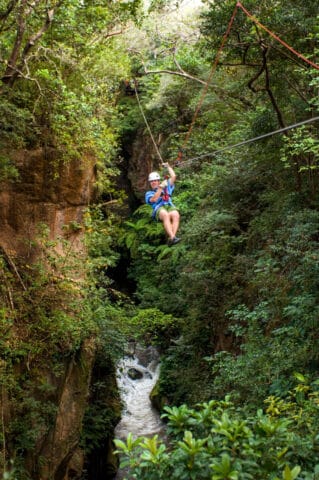 Canopy Tour zipline, Rio Blanco canyon, Hacienda Guachipelin, Rincon de la Vieja National Park, Costa Rica. Image shot 12/2007. Exact date unknown.