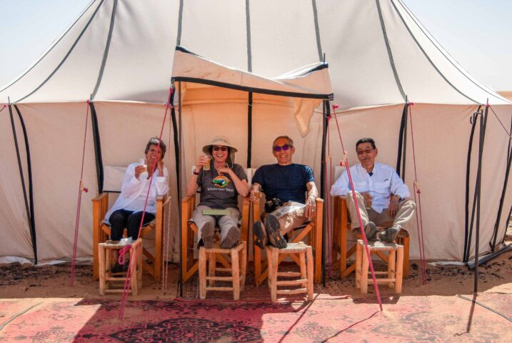 Tourists relaxing in Morocco.