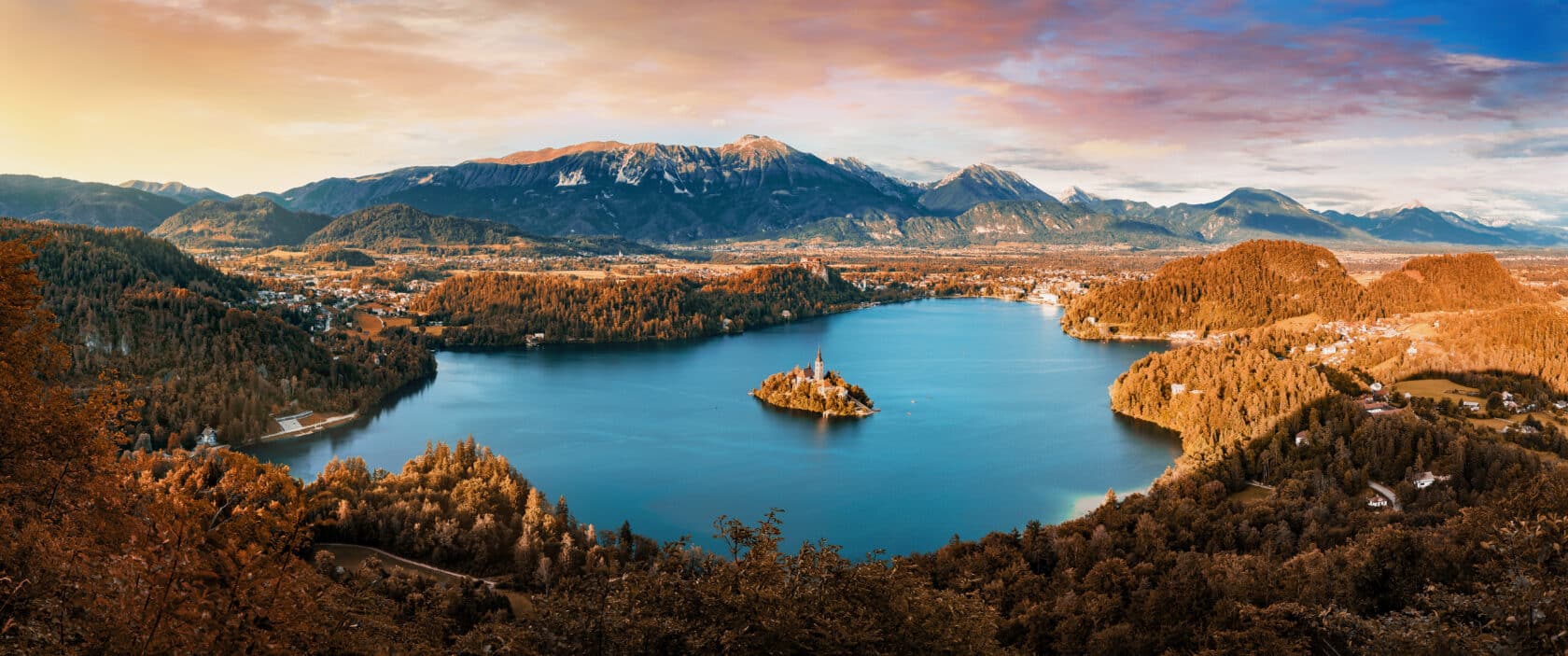 Panoramic view of Lake Bled