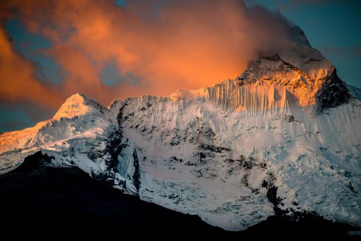 Mountains in Peru at sunset.