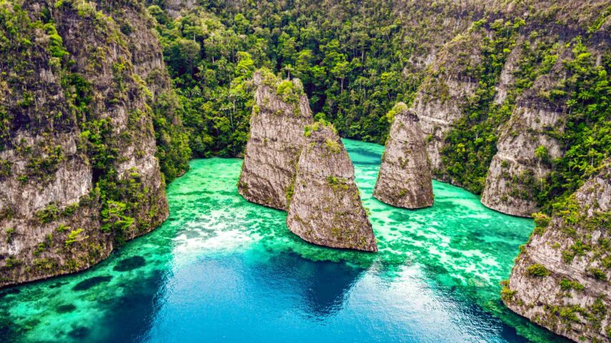 Cliffs in Raja Ampat.