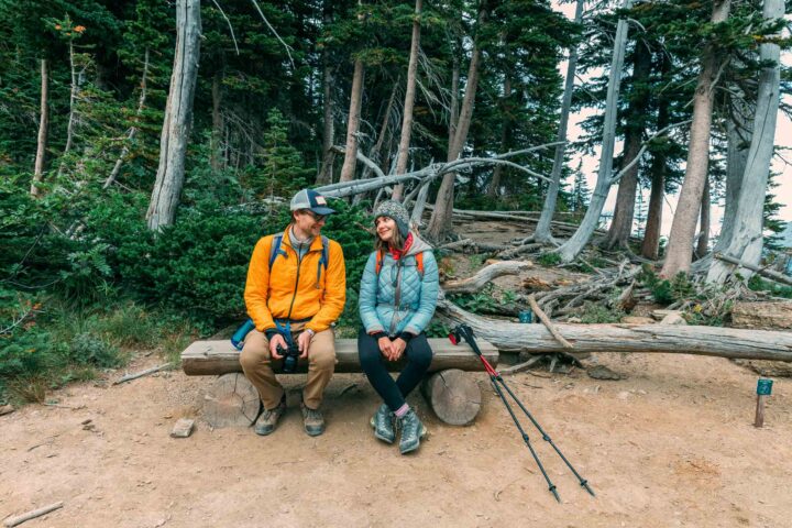 A couple sitting together.